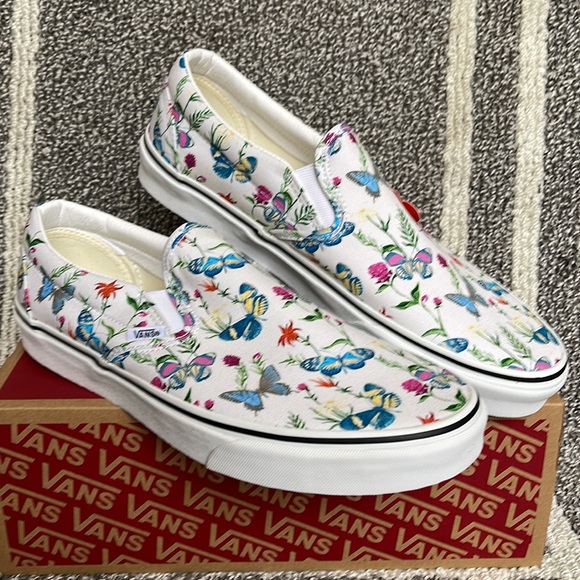 Vans Classic Slip-On Butterfly Floral Marshmallow MENS - Picture 6 of 16